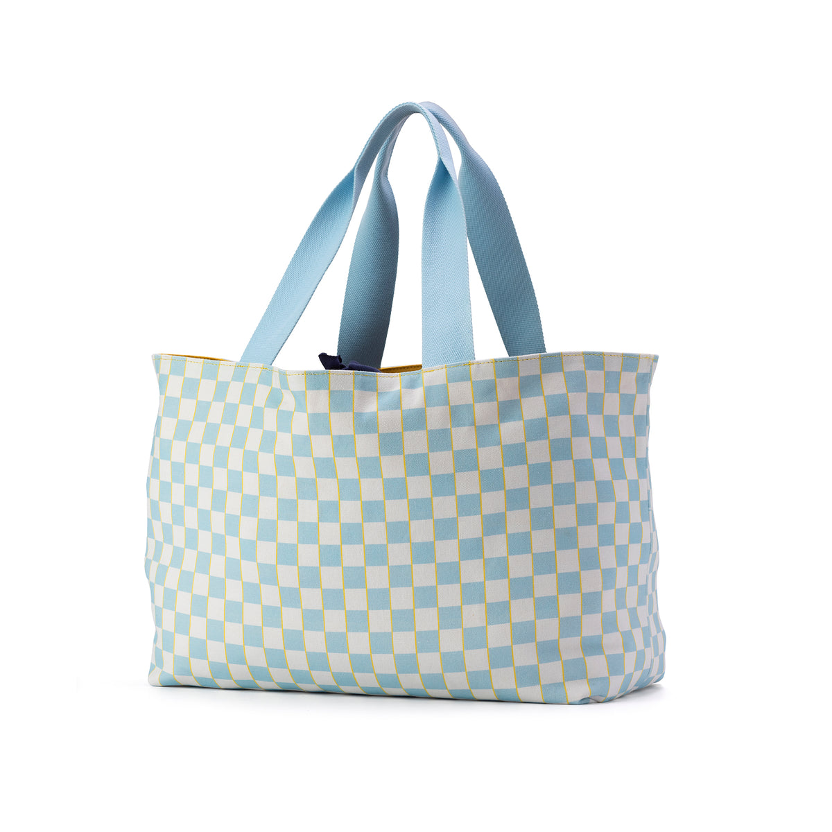 Market Bag White/Blue Checks