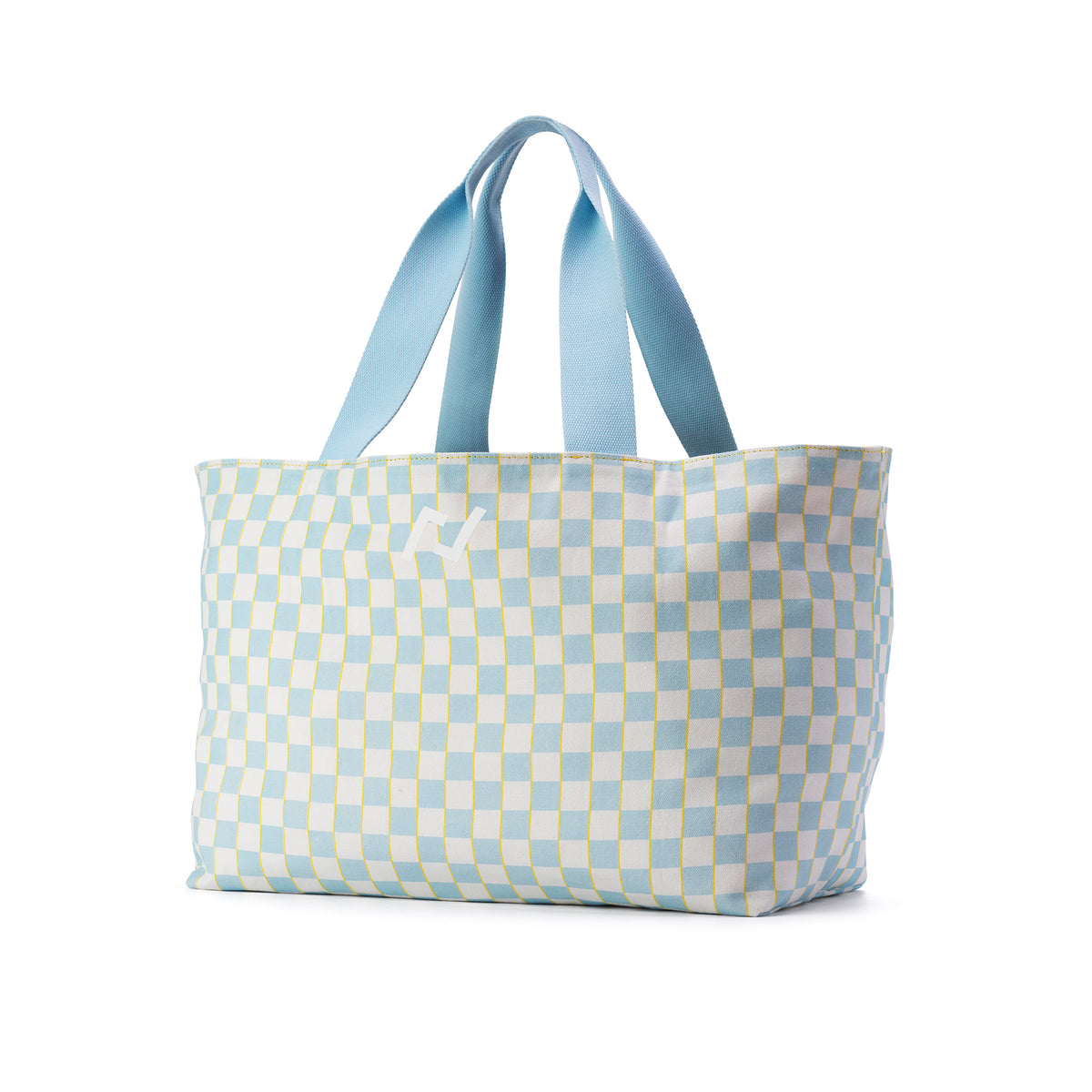 Market Bag White/Blue Checks