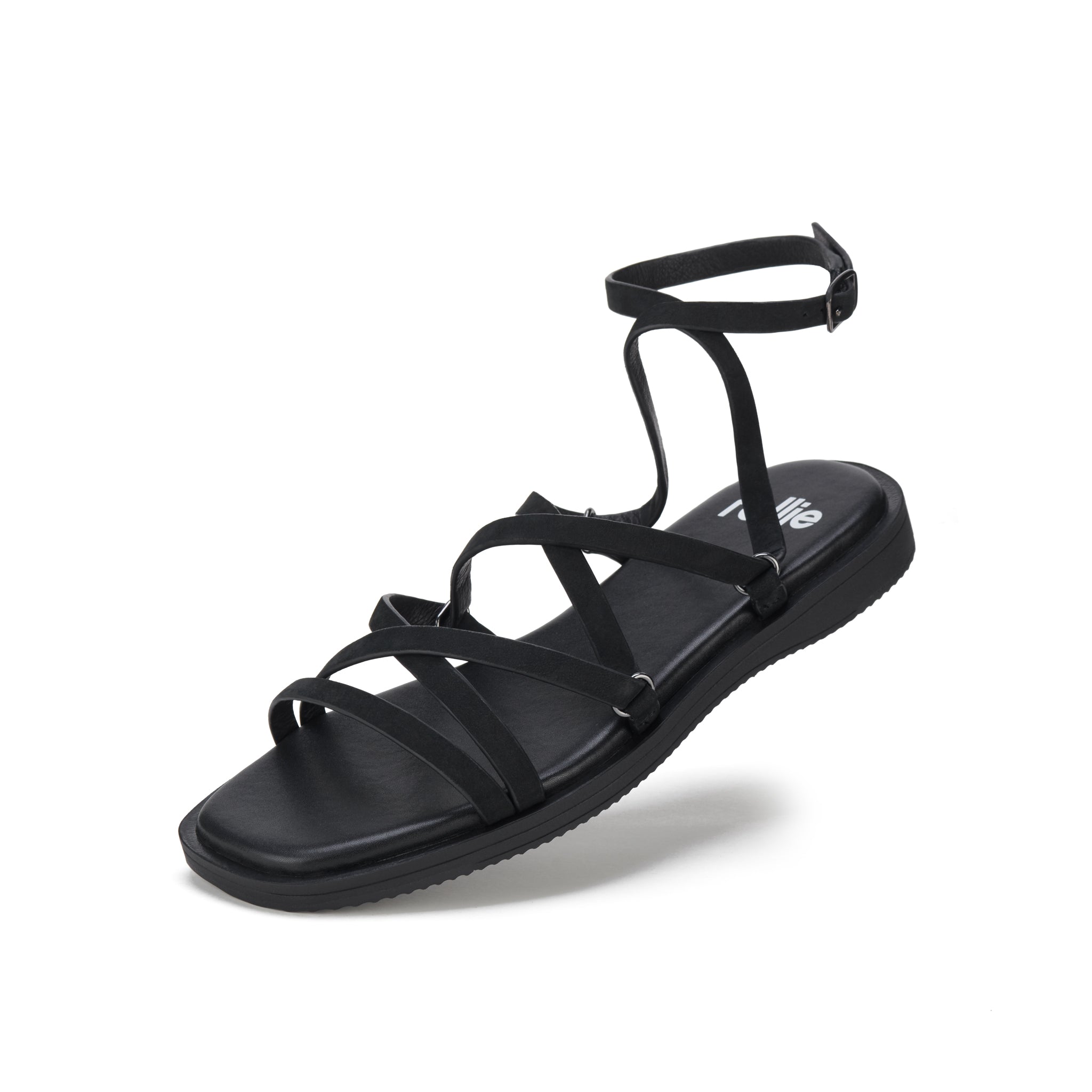 Black best sale roman sandals