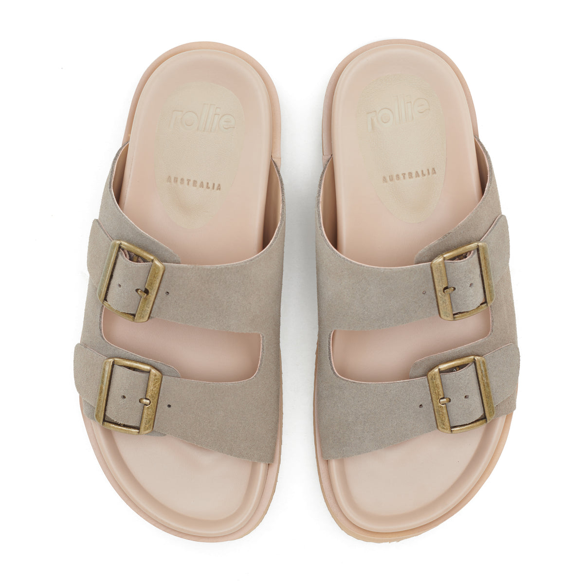 Ace Slide Taupe Suede