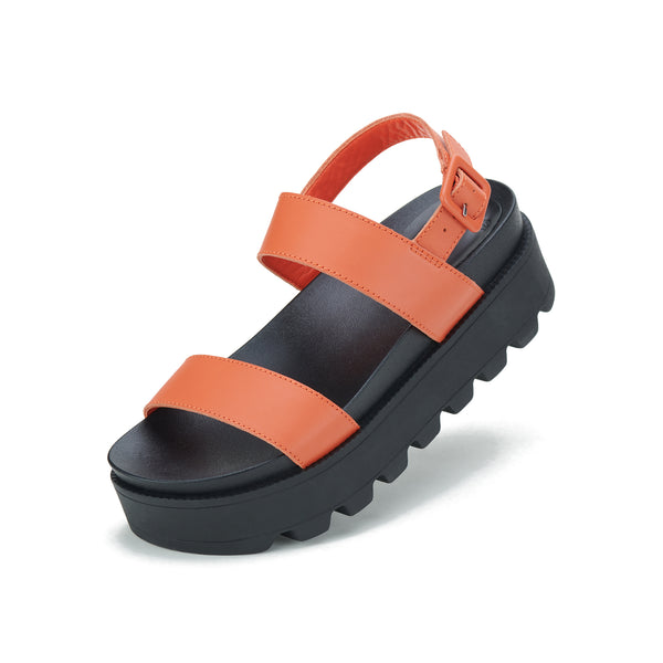 Zeze Wedge Strap Tangerine/Blk