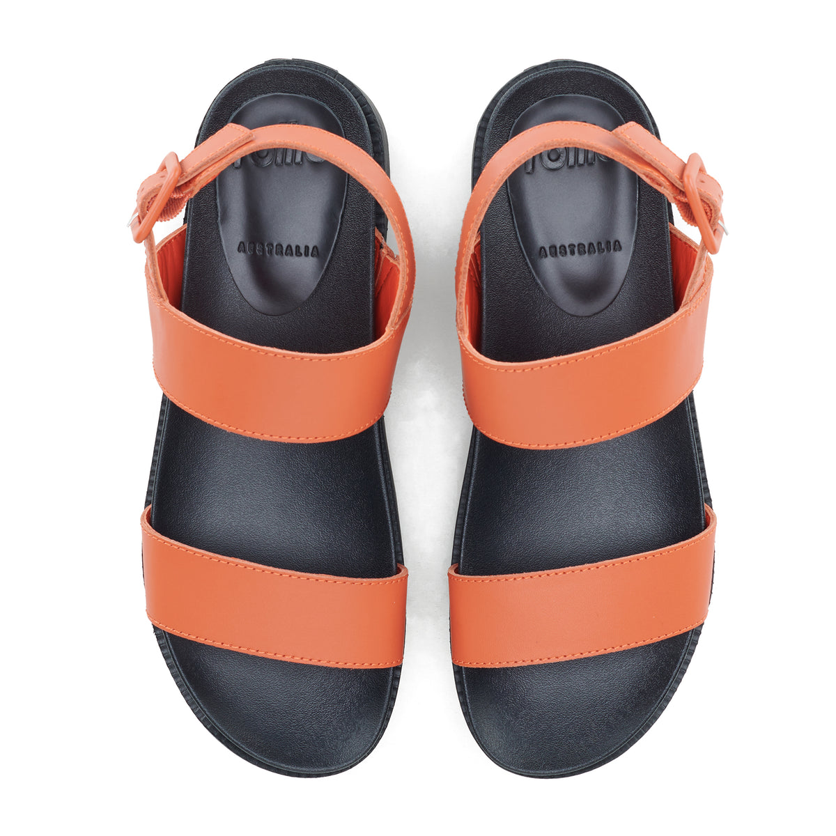 Zeze Wedge Strap Tangerine/Blk