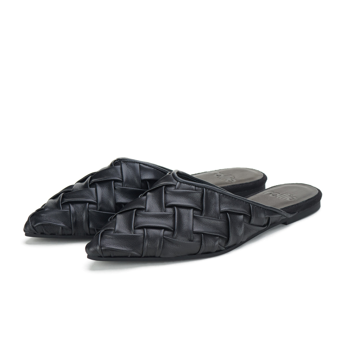 Pointed Mule Soft Woven Black