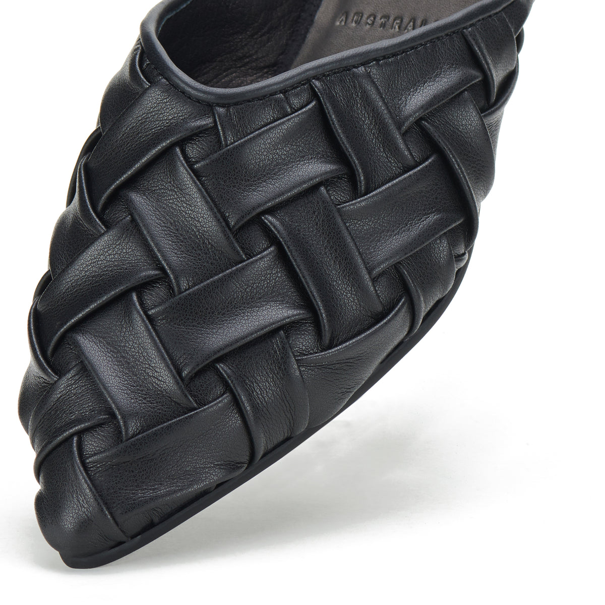 Pointed Mule Soft Woven Black