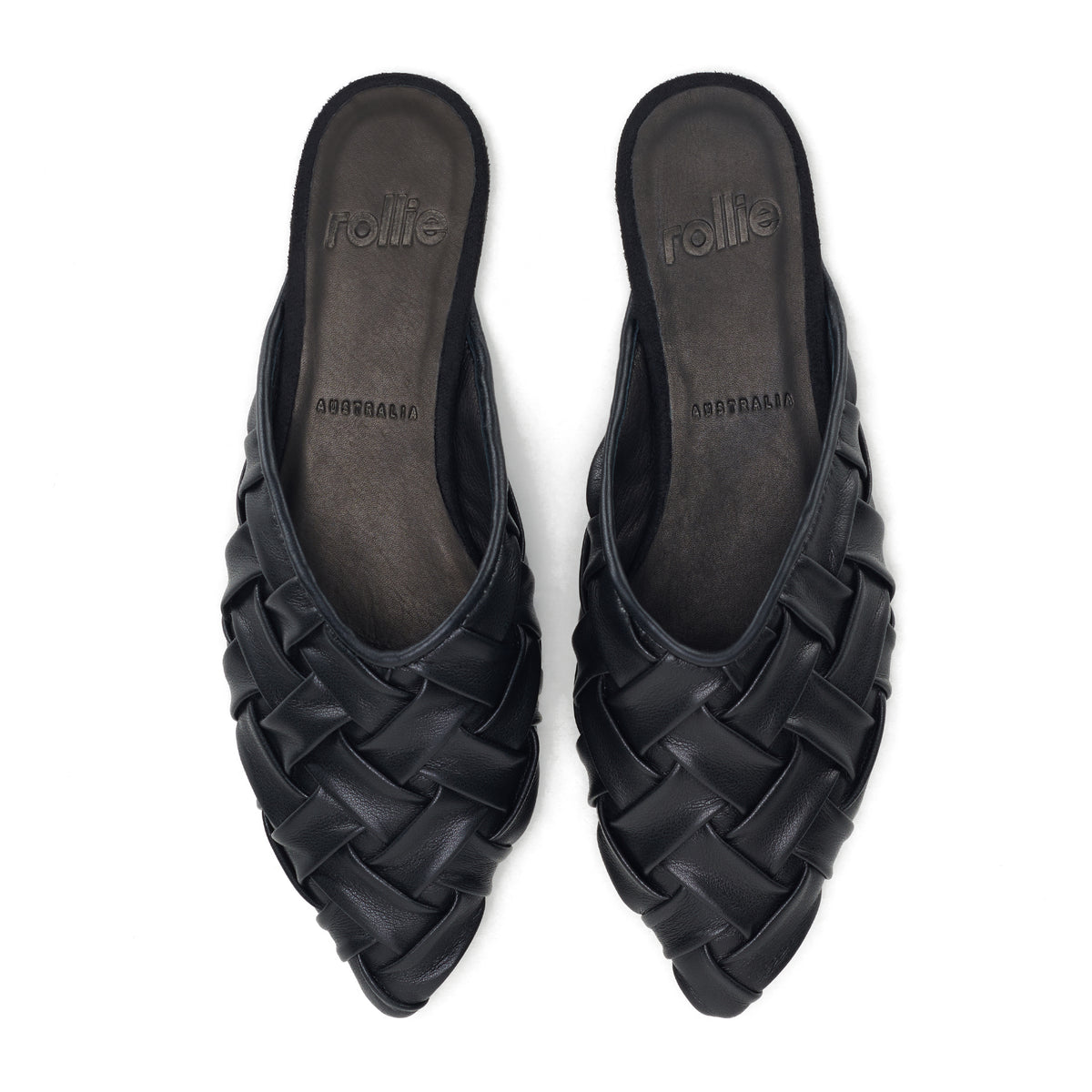 Pointed Mule Soft Woven Black