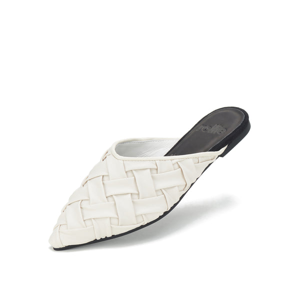 Pointed Mule Soft Woven White