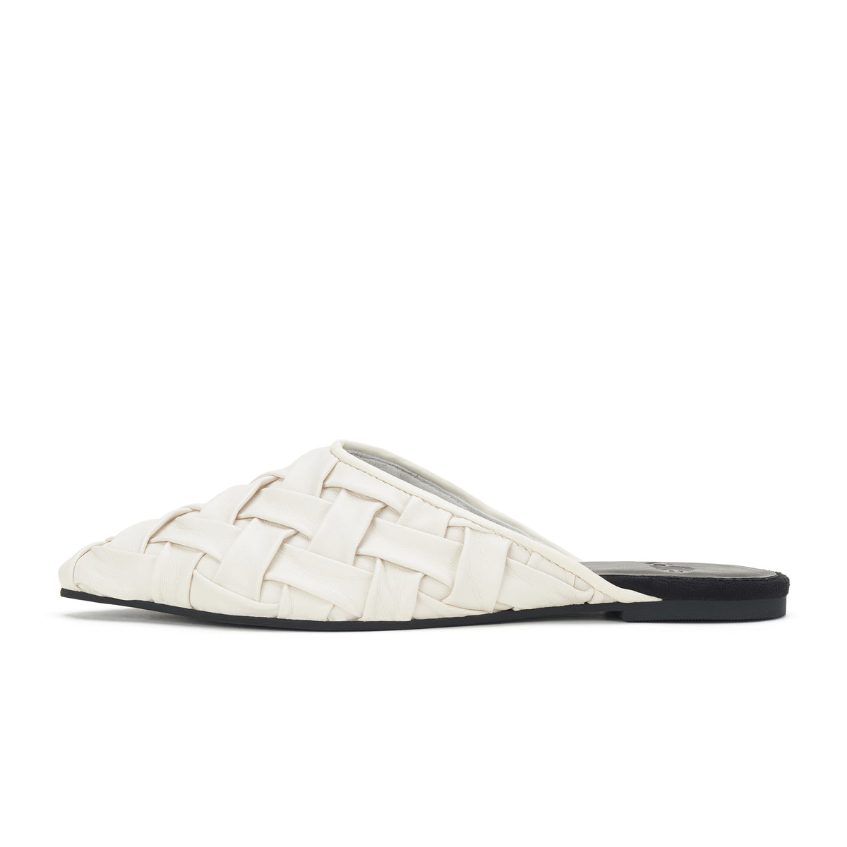 Pointed Mule Soft Woven White