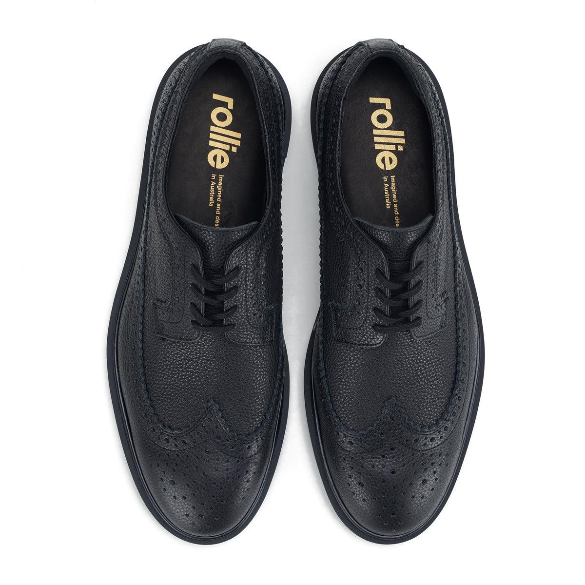 Brogue Gibson Mens Black Tumble