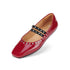 Ballet MJ Square Toe Stud Merlot Patent