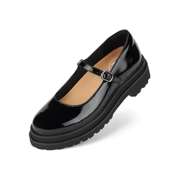 Mary Jane Step Black Patent