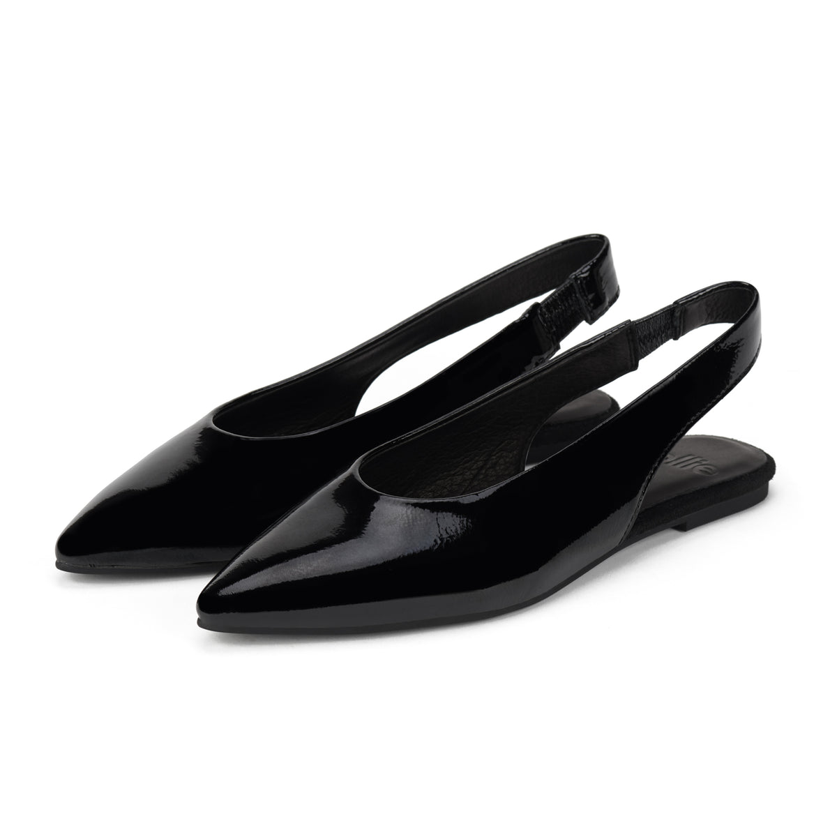 Pointed Slingback Black Patent