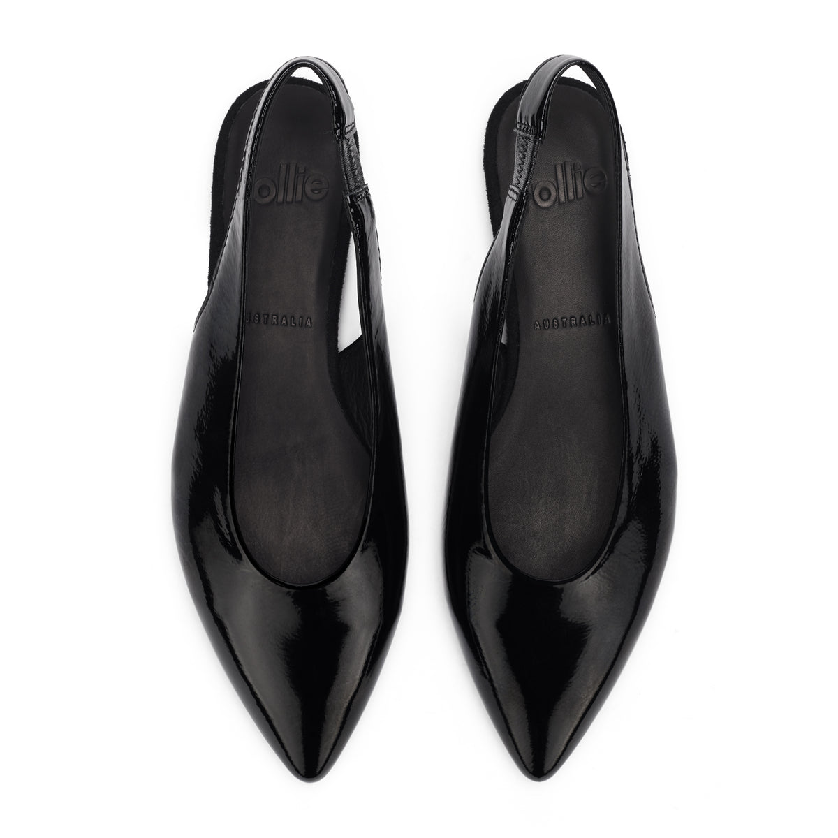 Pointed Slingback Black Patent