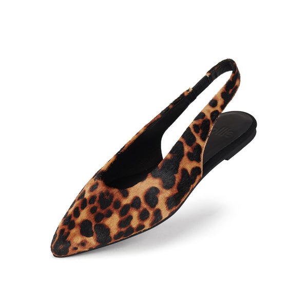 Pointed Slingback Dark Camel Leopard