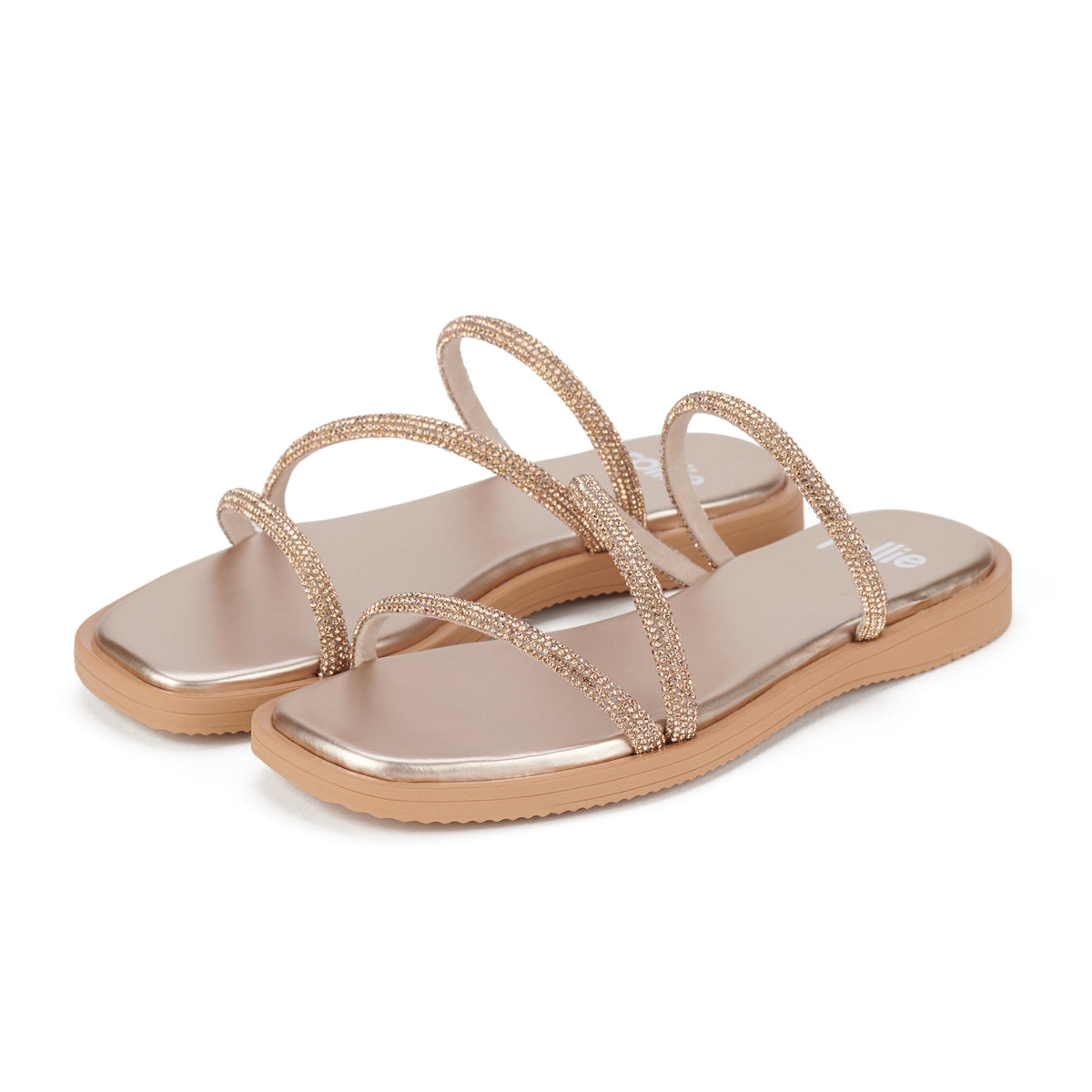 Sandal Slide Rose Gold Rhinestone