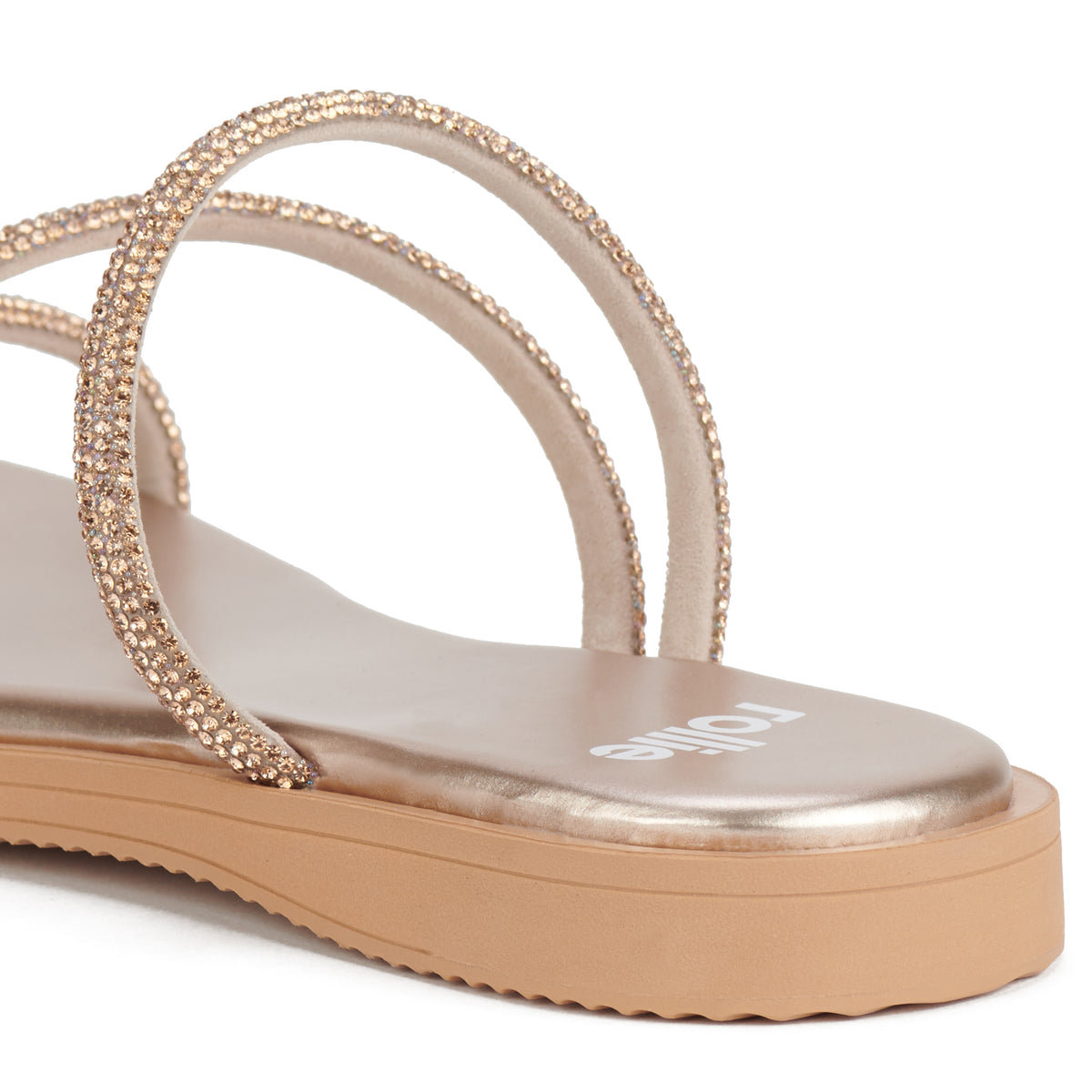 Sandal Slide Rose Gold Rhinestone