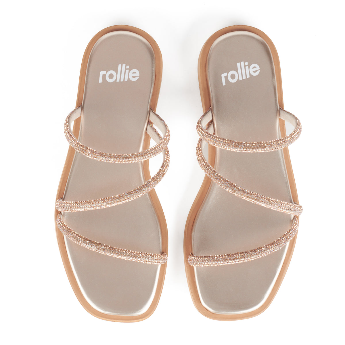 Sandal Slide Rose Gold Rhinestone