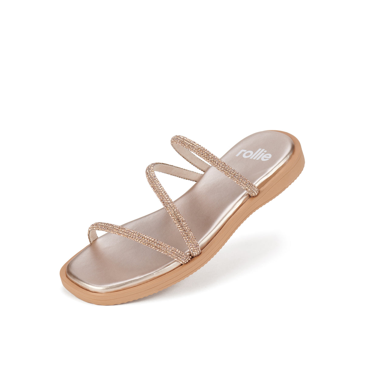 Sandal Slide Rose Gold Rhinestone