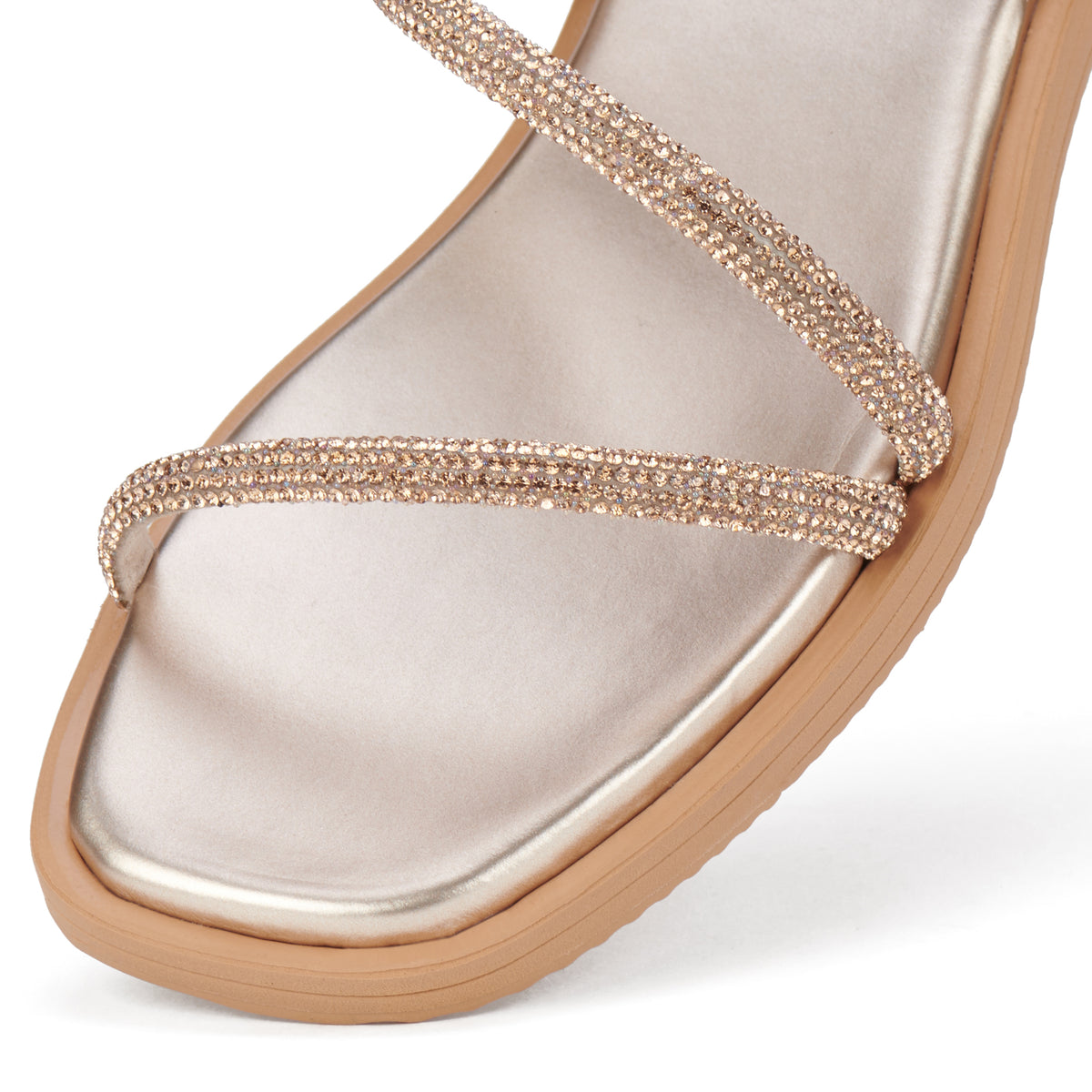 Sandal Slide Rose Gold Rhinestone