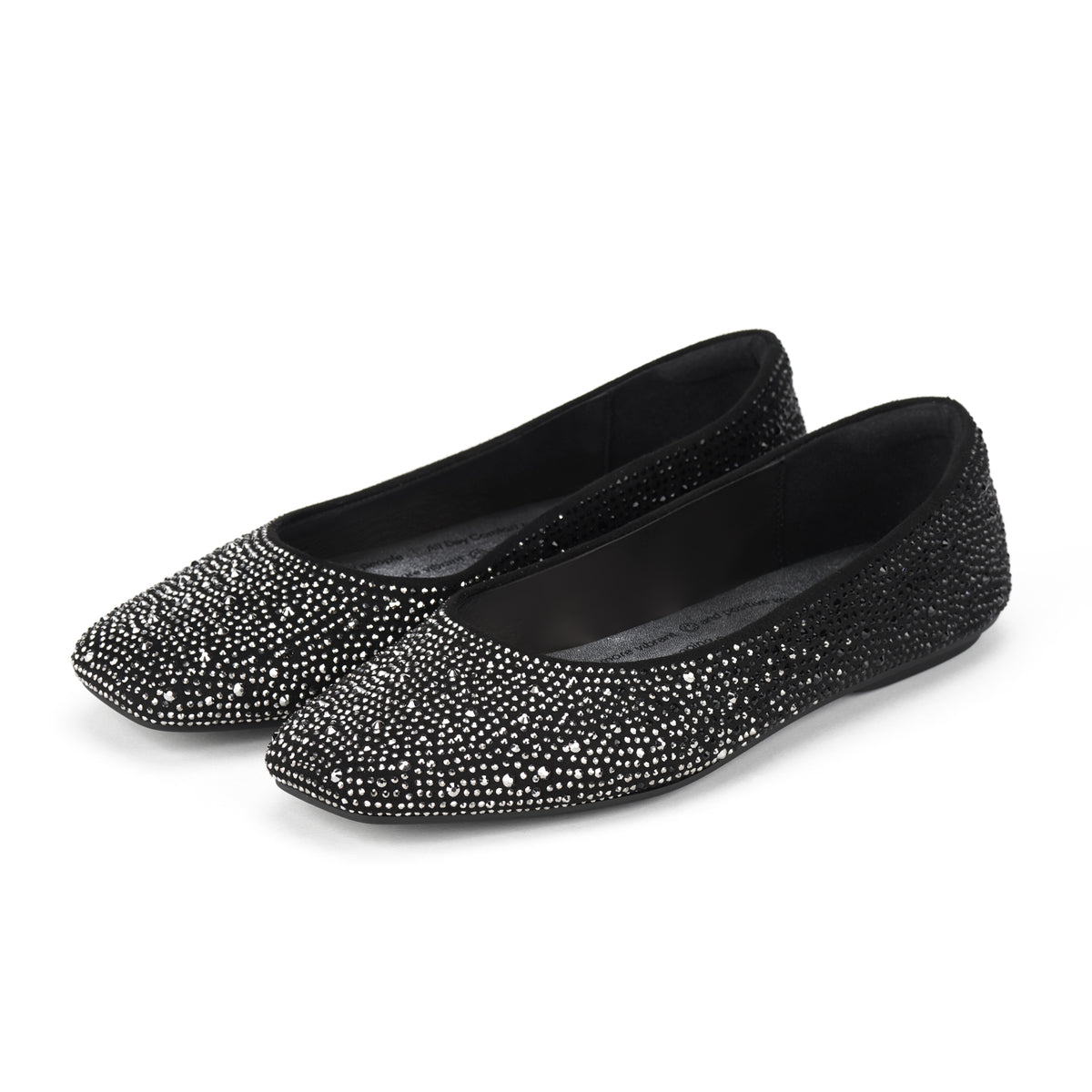 Ballet Square Toe Rhinestone Ombre Black/Silver