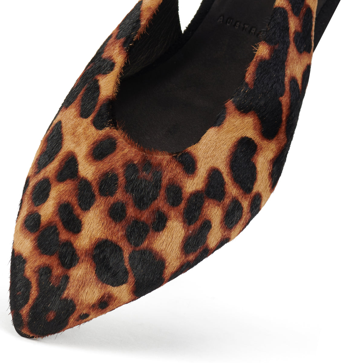 Pointed Slingback Dark Camel Leopard